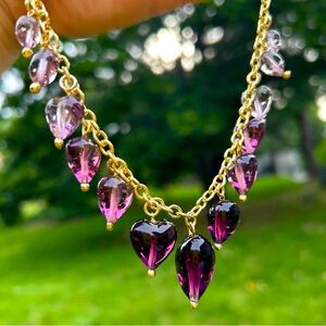 Genuine Murano glass hand crafted Italian  heart necklace .